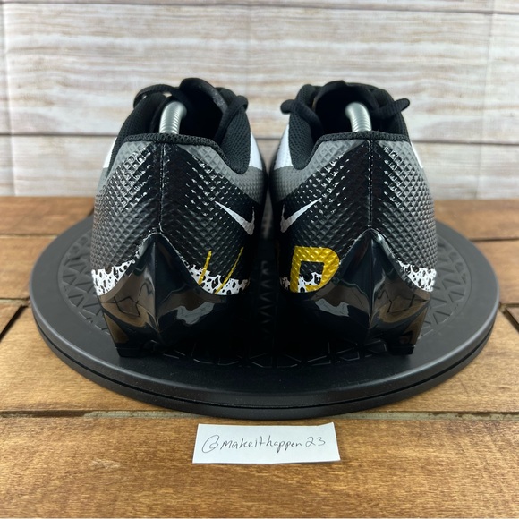 Nike Vapor Edge Speed 360 Black Metallic Gold Football Cleats - Picture 4 of 8